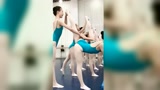 女生练芭蕾舞真的太辛苦，这腿抬得有180°了